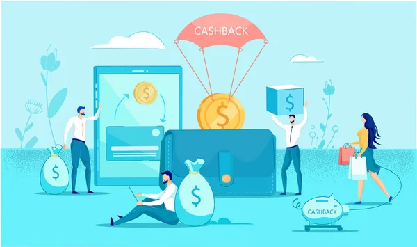 Cashback Pengar Program för lojala kunder Affisch — Stock vektor