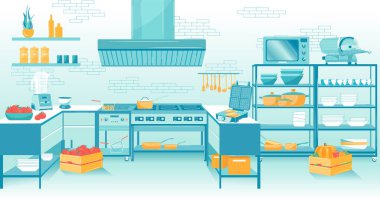 Professional Kitchen Room Interior of Restaurant