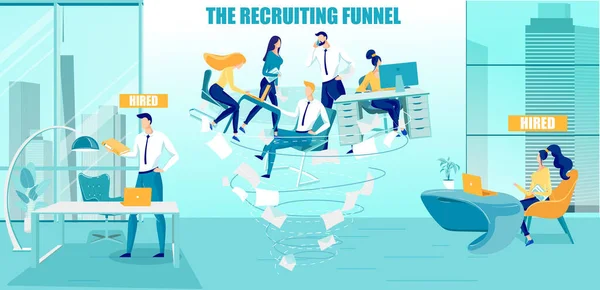 Recruiting Funnel, Best Candidates Selection. — 图库矢量图片