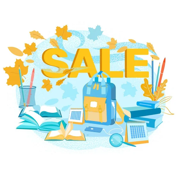 Autumn Sale for Shcool, Store or Shop Discount. — Stock Vector