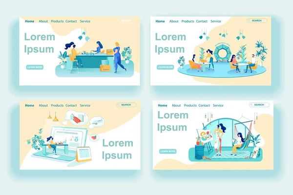 Creative Professions Landing Page Templates Set — Wektor stockowy