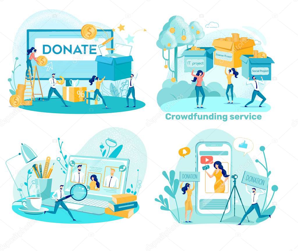 Donate and Crowdfunding Service Different Projects