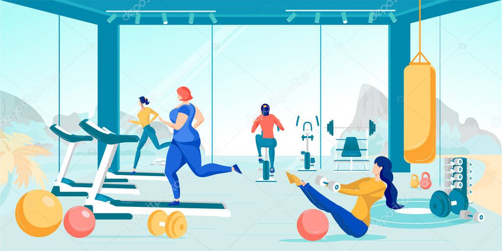 Special Gym Workouts and Fitness for Women Vector