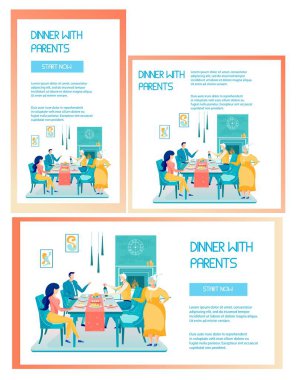 Dinner with Retired Parents Design Webpage Set
