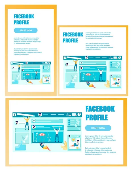 Profil i Social Network Creation Banner Set — Stock vektor