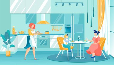 Mutfakta Çocuklara Şekerli Anne Muamelesi