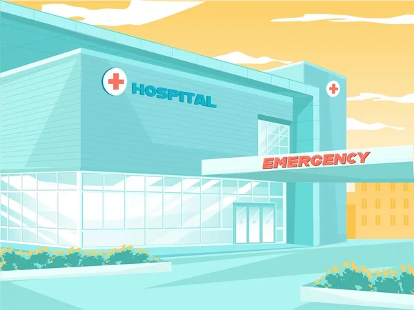 Krankenhaus Gebäude Notaufnahme Außen — Stockvektor