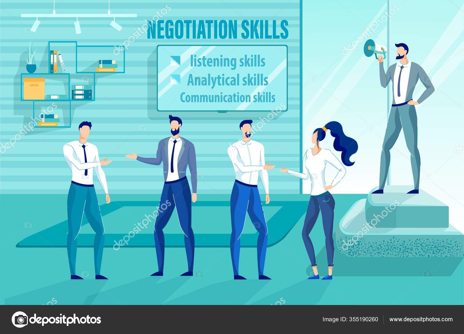 Pumping Negotiation Skills at Training Poster Stock Vector Image by ©fourSage #355190260 Pumping Negotiation Skills at Training Poster Stock Vector Image by ©fourSage #355190260