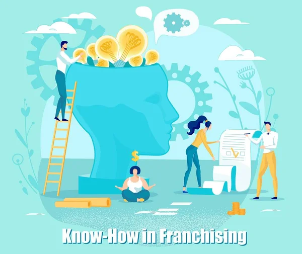 Know-how Franchising de tecnologias educacionais . —  Vetores de Stock