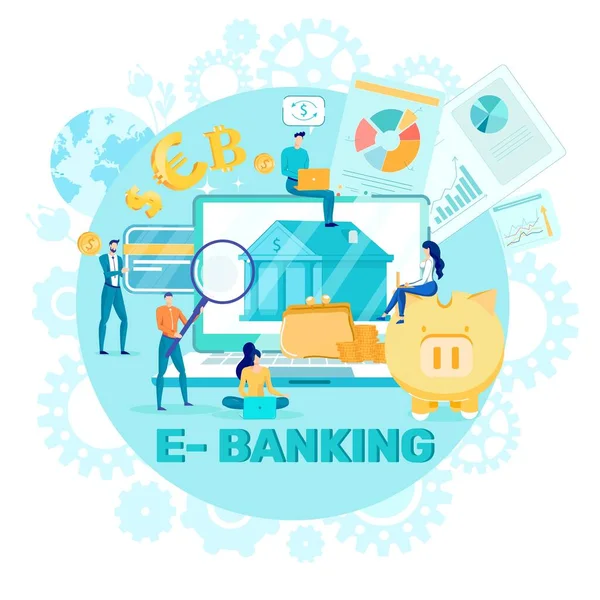 E-banking e métodos de pagamento on-line para empresas . — Vetor de Stock