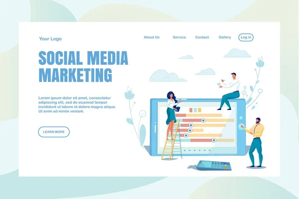 Social Media Marketing Services και Ομάδα Υποστήριξης — Διανυσματικό Αρχείο