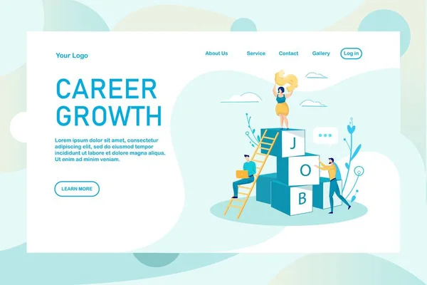 Kariérní růst Business Success Flat Landing Page — Stockový vektor