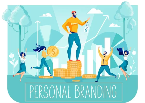 Branding personal y creación de marca de personalidad — Vector de stock