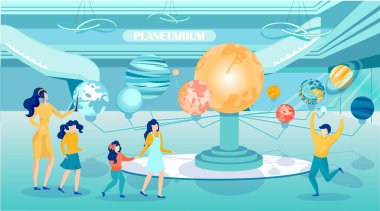 Çizgi film Kadını ve Çocukları Planetaryum Odasında