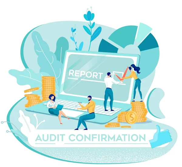Sending Report as Audit Confirmation by Email — Stock Vector