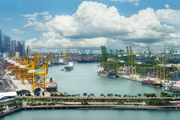 Singapour terminal de fret, l'un des plus achalandés Import, Export, Logi — Photo