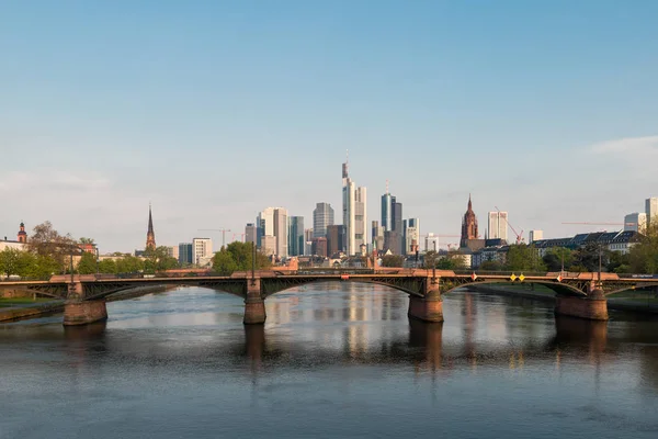 Skyline of Frankfurt city in Germany. Frankfurt is financial cen — Stock Photo, Image