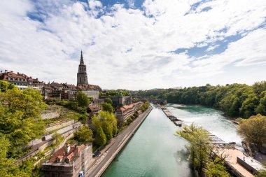 Bern şehir Aare Nehri Bern, İsviçre