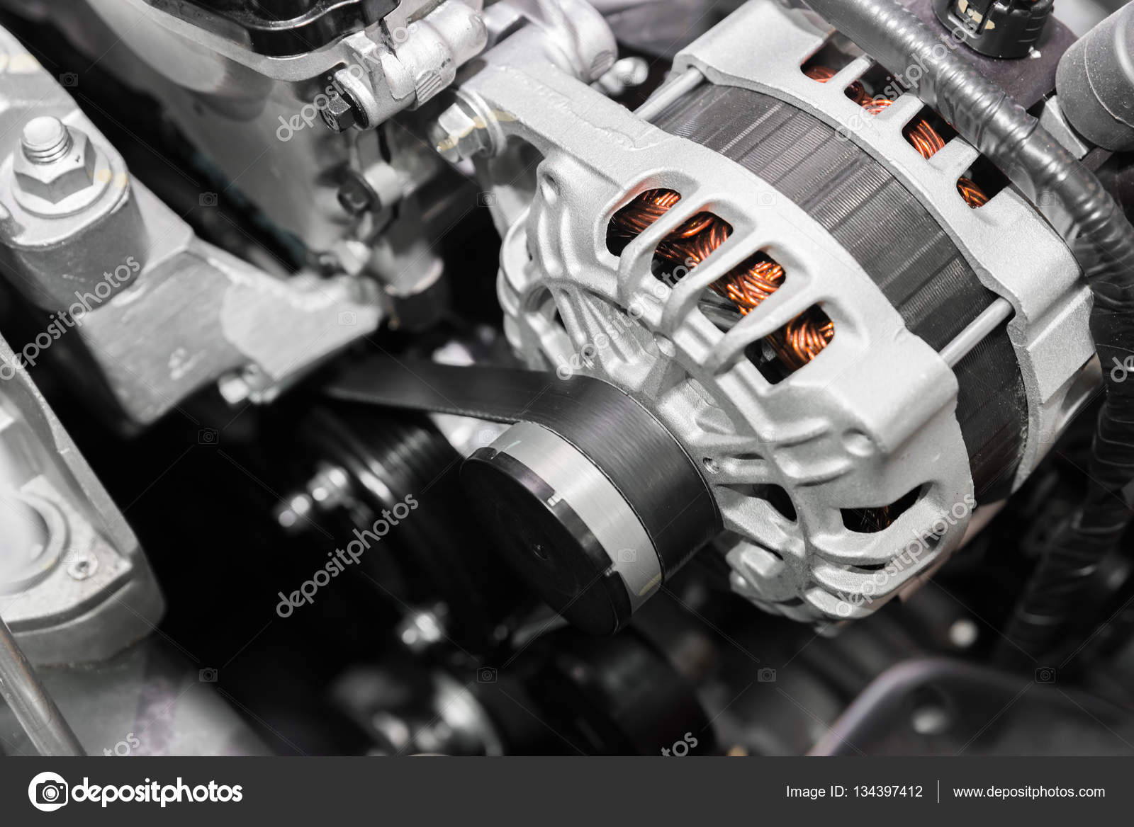 Close up of car timing belt in modern car. Stock Photo by ©ake1150sb