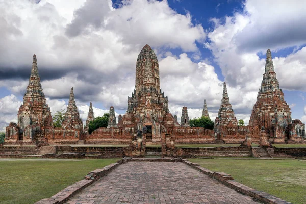 WAT Chaiwatthanaram Ayutthaya tarihi park, Ayutthaya, Tha — Stok fotoğraf