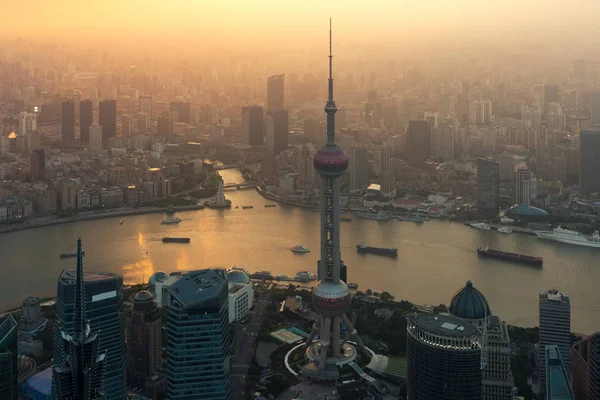 Vista aérea de shanghai, shanghai lujiazui finanças e negócios — Fotografia de Stock