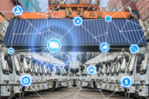 Global business logistyka system połączenia technologii interfejs — Zdjęcie stockowe