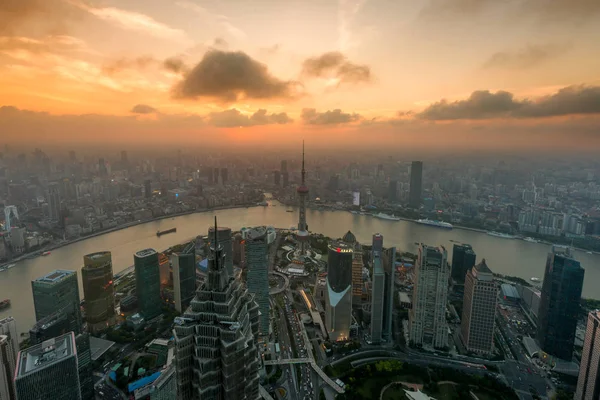 Shanghai skyline city scape, Shanghai luajiazui finance and busi — Stock Photo, Image