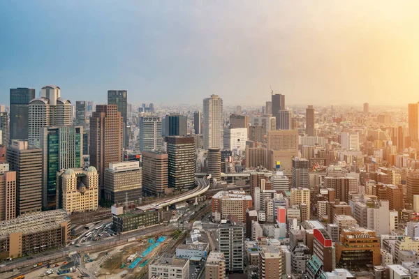 Osaka City Views from Umeda Sky Building in Osaka city, Japão . — Fotografia de Stock