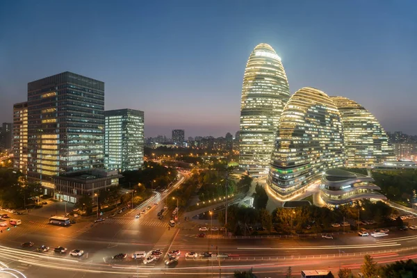 Beijing cityscape and famous landmark building in WangJing Soho — Stock Photo, Image