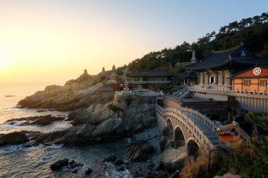 Haedong Yonggungsa Tapınağı sabah Busan, Güney Kore.