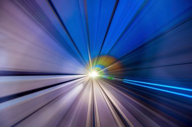Tren veya tunn içinde hareket metro treni hareket hız bulanık