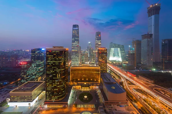 High angle view of Beijing Central Business District  skyscraper — Stock Photo, Image