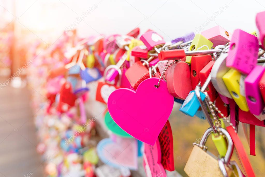 The Love Key Ceremony at N Seoul Tower in Seoul City, Korea. Loc