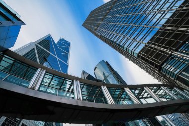 Hongkong modern iş merkezi. Ticari ar içinde gökdelenler