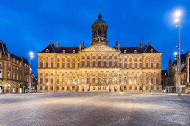 Dam Square, Amsterdam, Hollanda Kraliyet Sarayı. Baraj sq