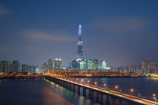 Zuid-Korea skyline van Seoul, de beste weergave van Zuid-Korea met — Stockfoto