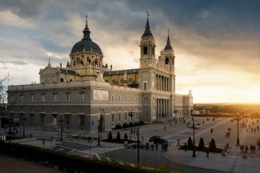 Madrid. Image of Madrid skyline with Santa Maria la Real de La A clipart