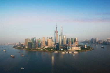 Shanghai manzarası city scape, Shanghai luajiazui Finans ve busi