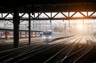 Kore tren demiryolu manzarası, Seoul, Güney Kore ile tr için