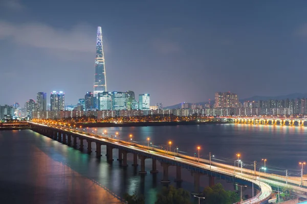 Coréia do Sul skyline de Seul, A melhor vista da Coréia do Sul com — Fotografia de Stock
