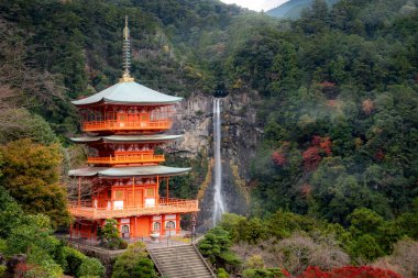 Seigantoji Pagoda Kumano Nachi Taisha tapınağında Nach ile birlikte.
