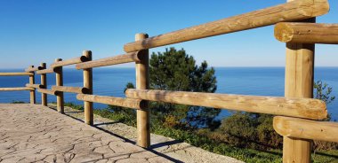 İspanya 'nın Bask Bölgesi kıyılarının manzarası