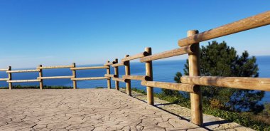 İspanya 'nın Bask Bölgesi kıyılarının manzarası