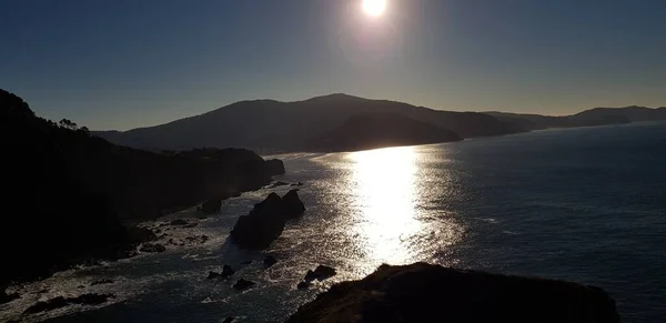 sunset on the coast of the Basque Country in Spain