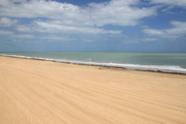 Rio Grande do Norte Brazil 'deki Galinhos plaj manzarası