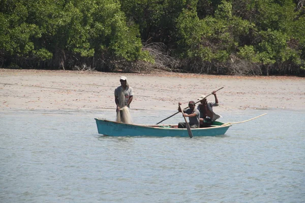 Galinhos Rio Grande Norte Brazil October 2015 Landscape Fishing Boat — Stock Photo, Image