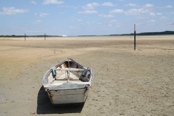 Landscape Fishing Boat Galinhos Peninsula Rio Grande Norte Brazil — Stock Photo, Image