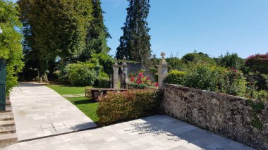 beautiful view of the garden of the park in the summer