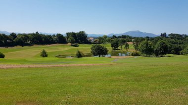 Aquitaine, Fransa 'da bir golf sahası manzarası
