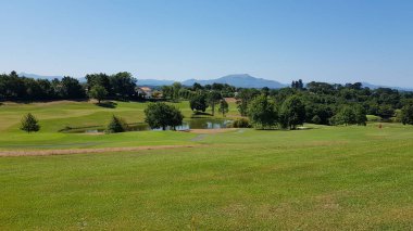 Aquitaine, Fransa 'da bir golf sahası manzarası